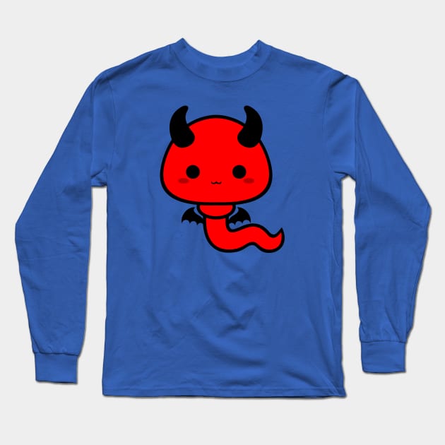 Cute Kawaii Sperm Red Devil Long Sleeve T-Shirt by alien3287